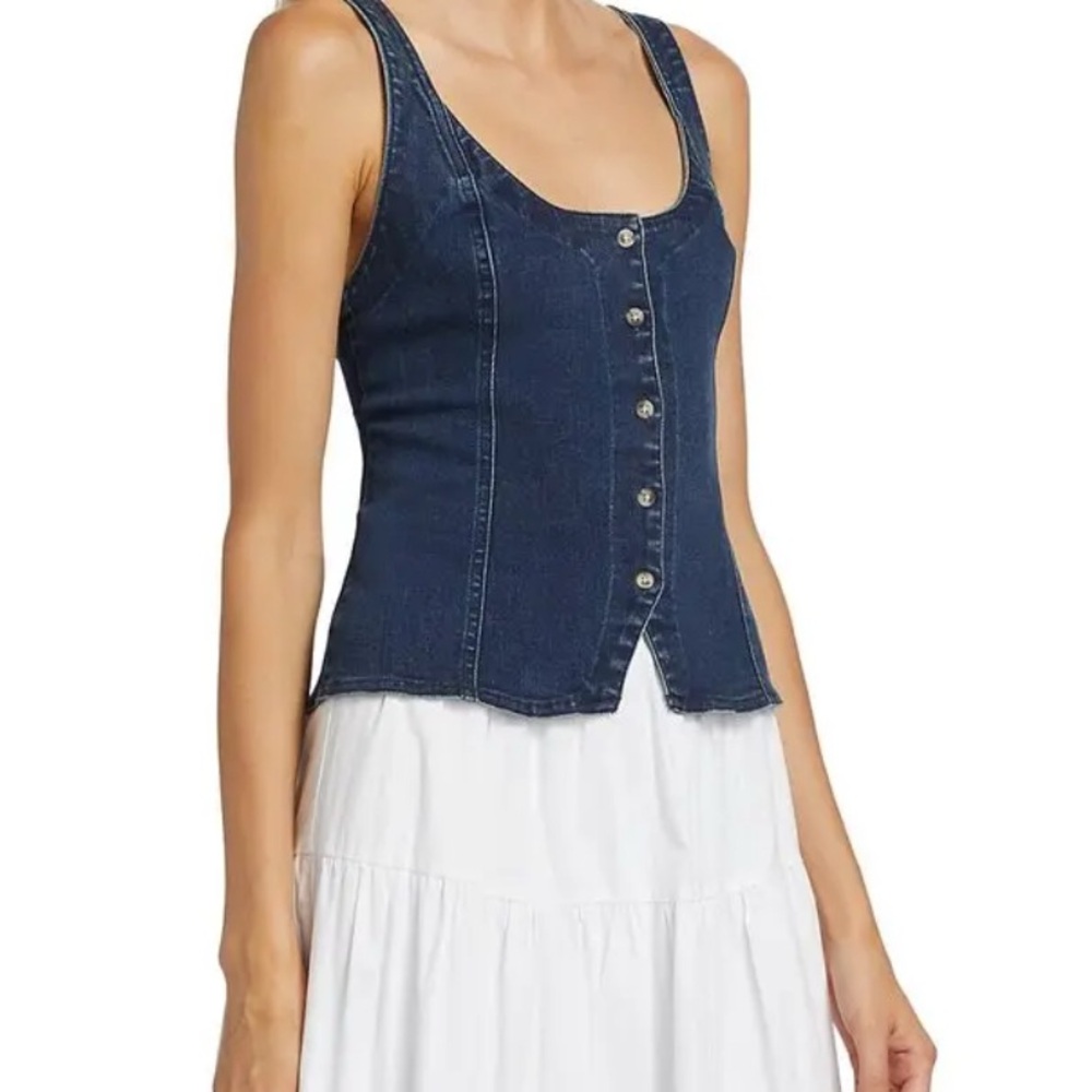 Free People Dark Blue Denim Tank Top